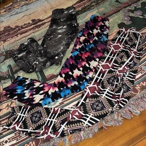 Colorful Patterned Leggings Set 3 pairs